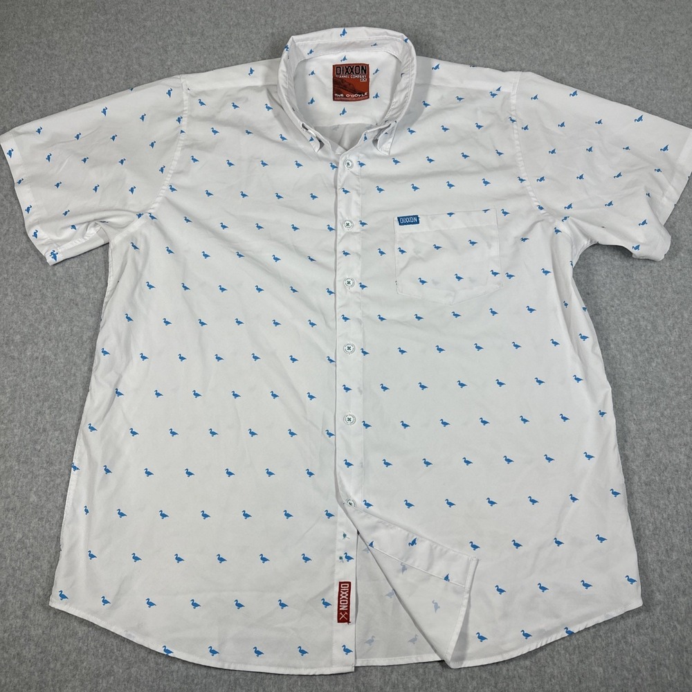 Dixxon Flannel Company Men's The O'Doyle Duck Print Shirt Size 2XL Short Sleeve
